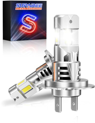 SUPAREE H7 Led Auto Luci LED H7 Lampadine LED h7 Canbus Illuminazione a 3 Lati con Ventola 36000LM 6500K 12V 1:1 Plug and Play (2 Pezzi)
