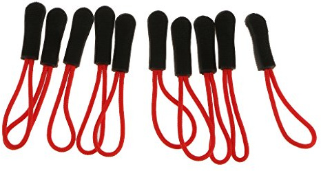 10pcs Tiradores De Cremallera Reemplazo De Cable De Cremallera Deslizante Extractor Chaqueta Mochila - rojo, 4cm