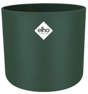 elho B.for Soft Rund 18 - Blumentopf für Innen - 100% recyceltem Plastik - Ø 18.3 x H 16.7 cm - Grün/Laubgrün