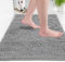 LuxUrux Bath Mat - AS-SEEN-ON-TV - Extra-Soft Plush Bath Shower Bathroom Rug, 1'' Chenille Microfiber Material, Super Absorbent Shaggy Bath Rug (Light Grey, 42 x 60 cm)