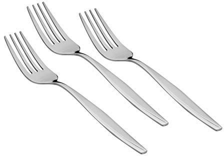 FACKELMANN Stanley Rogers Harvard - Tenedor de menú Acero Inoxidable, Tenedores de Mesa indispensables con diseño Elegante y dinámico para Uso doméstico (Color Plata), cantidad: 1 Juego de 3