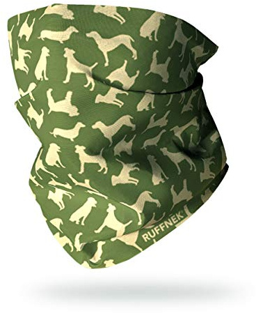 Ruffnek COUNTRY GREEN DOG PRINT SNOOD Multifunctional Headwear, Neck warmer, Tube Snood - Men, women and children