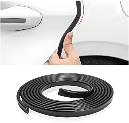 CGEAMDY Tira Anti-Colisión La Puerta De Coche, U En Forma Protección Bordes para Puertas De Coche, Sellado, 500CM Protección contra Colisiones, Protector Goma para La Mayoría De Los Coches (Negro)