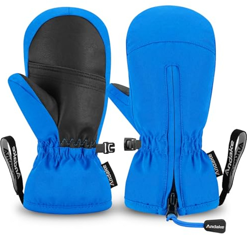 Andake Gants de Ski pour Enfants, garçons et Filles, moufles Chaudes, imperméables, Coupe-Vent, Respirantes, Thermiques pour Enfants, pour Le Ski, Le Snowboard et Les Sports de Plein air d'hiver | Gants de neige chauds d'hiver pour tout-petits bébés filles et garçons