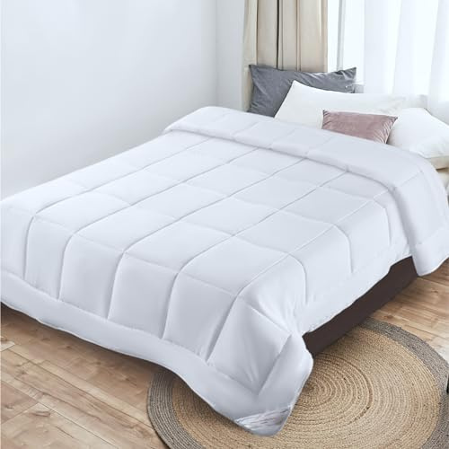 Threads For Bed 1.5 Tog Summer Duvet Double Size, Ultra Light & Thin Summer Microfiber Quilt with 100gsm Filling, Premium Soft & Lightweight for Summer, Hot Weather (1.5 Tog - Single)