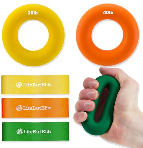 Silicone Ring Grip Strength Trainer Kit - Effective Forearm Strengthener for Hand and Finger Exercise, Ideal Exercisers for Gripper Strength and Flexibility