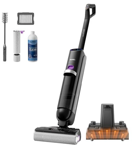 EUREKA RapidWash NEW730 Aspiradora Fregadora Sin Cable en Seco y Húmedo, Posición Baja de 170°, 21600 Pa, Lavado con Agua Caliente a 85°C, Secado en 5 Minutos, Autolimpieza, Antienredos