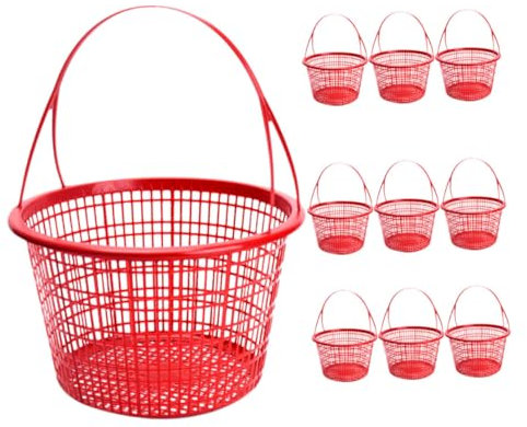 DECOMELODY 10pièces Panier Plastique pour Fruits avec Poignée Panier à Fraises Creux pour Marché Jardin Et Maison pour Cueillir Baies Cerises Et Framboises