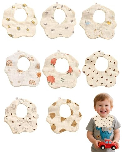 Oaygat 8 Packs Baby Bandana Dribble Bibs Drool Bibs Waterproof Newborn Feeding Bib