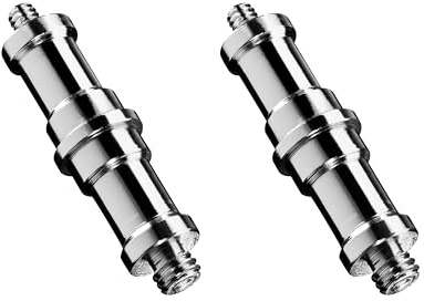 Walimex Set 2X Adaptador Rosca Espiga 3/8 Pulgada y 1/4 Pulgada - Adaptador Rosca para Accesorios de cámara y trípode - Estudio fotográfico sesiones fotográficas
