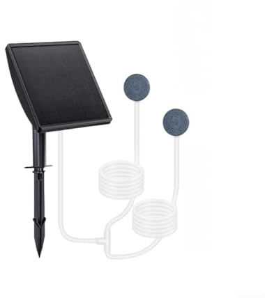 Aeratore solare per laghetto da giardino, 2200 mAh, ad energia solare, 2 modalità di gorgogliamento, per piscine, acquari, idroponiche, fontane (doppio)