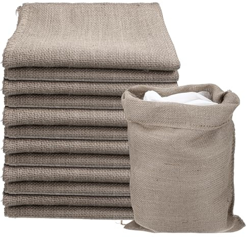 HOFURME 12 Pack Burlap Sacks Large - Burlap Potato Sacks, Natural Jute Reusable Gunny Sack for Vegetable Storage, Gardening & Outdoor Games (20 x 29 Inches)
