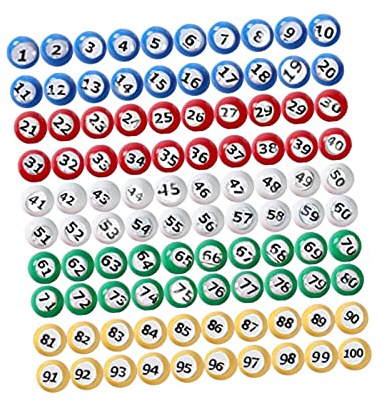 Boules de Bingo et Tombola - Set de 75 Boules Numérotées Portables (1-75) - 2,2 cm - pour Jeux de Groupe, Tirages au Sort et Loteries- 1 À 100