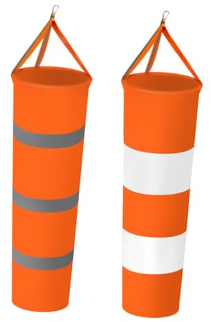 Toyvian Mangas de Viento para Exteriores 2 Piezas Banderas Reflectantes de Tela Oxford Gruesa 80 Cm Naranja y Fluorescente para Medición y Decoración de Jardín Color Color Aleatorio