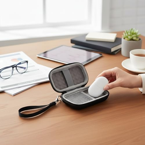 Gdfnmogo EKG/ECG Sac de rangement de fréquence cardiaque, pour étui antichoc en EVA avec compartiment en maille et mousqueton, pour la santé portable et les voyages