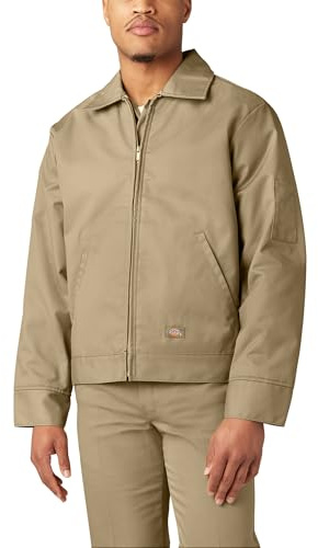 Dickies Insulated Eisenhower Front-Zip Jacket Veste, Mat, Beige, S Homme