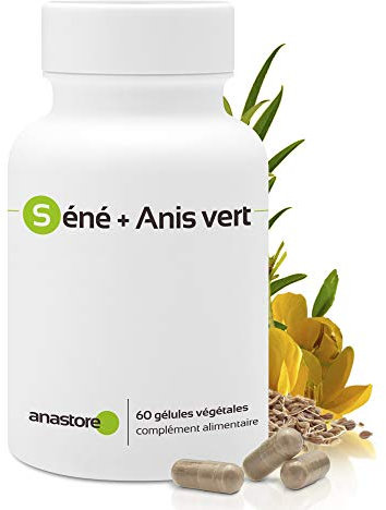 LASSATIVO NATURALE * Estratto di foglie di SENNA e di frutta di ANICE VERDE* Favorisce il transito intestinale * 60 capsule * 100% soddisfatti o RIMBORSATI * Fabbricato in FRANCIA