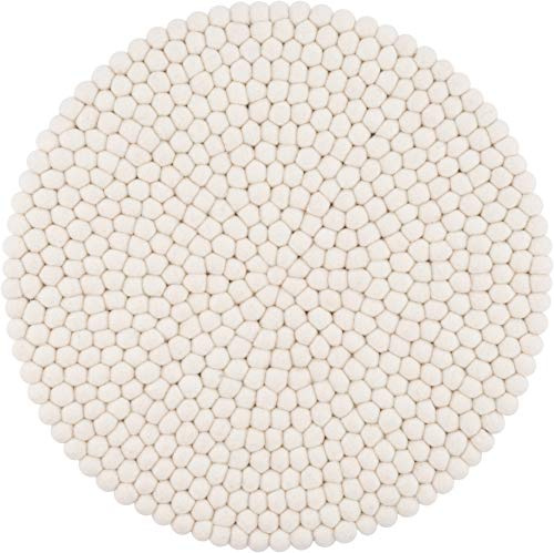 myfelt Filzkugel Sitzauflage Stuhlauflage - Linéa - Ø 36 cm, weiß