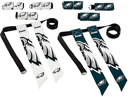 Franklin Sports Flag Football Set NFL Philadelphia Eagles-Juego de fútbol Americano con Bandera Juvenil, Unisex, Específico del Equipo, Talla única