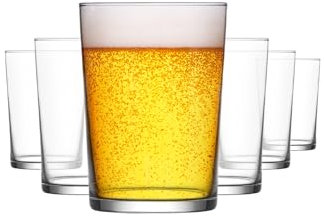 LAV Highball-Biergläser, stapelbar, für Wasser, Pint-Biergläser, 500 ml, Getränke, Weizenbier, Eislatte, Kneipen, Essen, Partys zu Hause, als Einweihungsgeschenk, nützliches Geschenk, 6 Stück