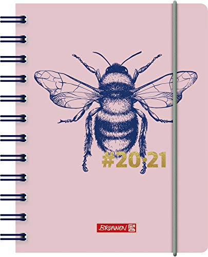 BRUNNEN 1071750021 #Harmony Bumblebee dagskalender/skolkalender 2020/2021, 1 sida = 1 dag, lör. + Sol på ena sidan, arkstorlek 12 x 16 cm, A6, PP-omslag