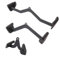 GORILLA SPORTS® Rudergriffe - Einzeln oder 3er Set, V Form, T-Stange, Latzugstange, Stahl mit Gummi Hand-Grips - Riemenscheibe für Kabelmaschine, Trizeps Griffe, Pull-Down, Kabelzug, Krafttraining