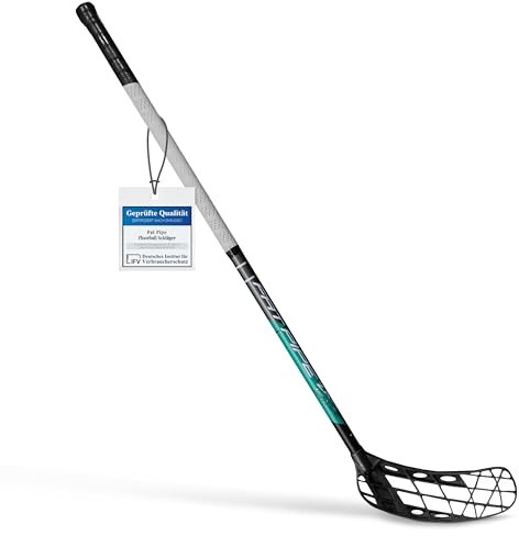 FAT PIPE Floorball Schläger Unihockey Stock Zack 27 Bone Coral Green - IFF Zertifiziert, mit Bone Schaufel/Kelle (rechte Hand Oben am Schläger, sogenannter Linksausleger, 96)