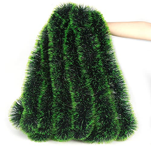 LOMIMOS 32.8 Ft Christmas Tinsel Garland,Dark Green Glittering Decoration for Xmas Tree Party Wedding Supplies