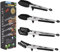 Aschef 4en1 Pinzas de Cocina y Barbacoa Sin BPA Grado Alimenticio de Acero Inoxidable con Mango Silicona Antideslizante para Comida Frutas Verduras Tostadora Espaguetis Parrilla Marisco Ensalada Pizza