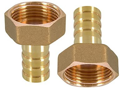 Candeon 2 uds, 1 Pulgada, púa de Manguera de latón, Accesorios de Manguera de jardín, Conector, Adaptador de púa a Rosca Hembra NPT, sin Fugas(19mm)
