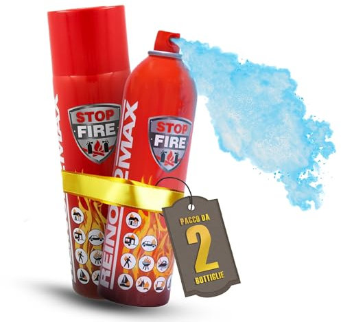 2X ReinoldMax Petit Extincteur Maison Tous Feux | Mini Extincteurs Incendie aérosol | Extincteurs ABF, Extincteur feu Electrique | Extincteur Domestique 5 in 1 500ml