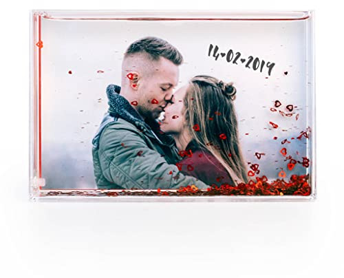 Wanapix | Bola de Corazones Personalizada con Foto | Personalizado con Foto y Texto | Relleno de Corazones | Regalo Original para San Valentín | 15 x 10 cm Rectangular