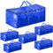 Raweao 85L Large Bags for Moving House, Clothes Packing Bags for Moving House Essentials, Strong Laundry Bags for Moving House with Zips, Waterproof Storage Bags for Home Solid&Reusable(Pack of 6)