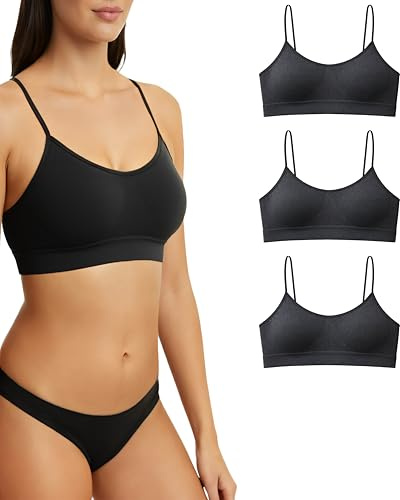 Risalti Reggiseno Senza Ferretto Spalla Stretta 3 pz - Bralette Donna Senza Cuciture ed Etichette, Reggiseno Donna in Microfibra Elasticizzata, Brassiere, Top Morbido, Intimo - Made in Italy