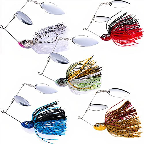 Njord Kalastus Messeneuheit 2024 Premium Chatterbait Set 5 Stück 20g in Köderbox | Krautblinker Shatterbait Chatterbaits Hecht Köder Set Chatterbait Barsch Köder Set Shatter Bait Angel Kunstköder