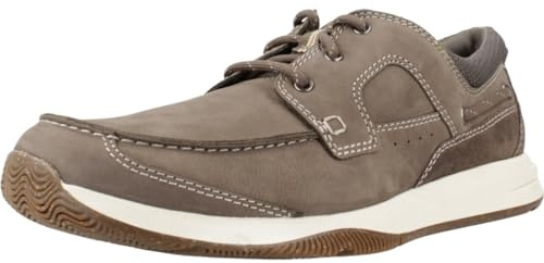 Clarks Chaussures Bateau Sailview LaceBoat pour Homme, Nubuck Taupe, 42 EU