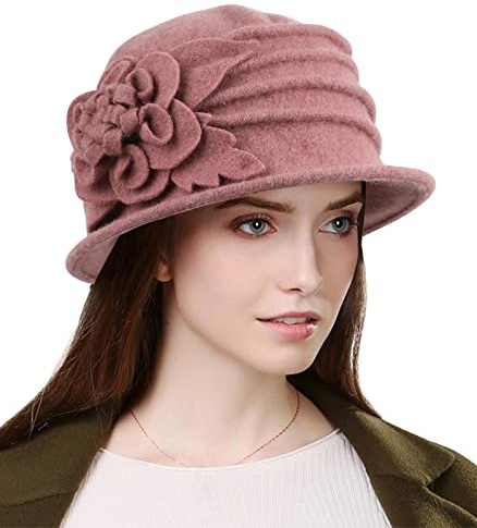 Wantonfy mössa hatt kvinnor basker vintermössor fransk vintage blommig ull klassisk vintermössa fransk keps 1920-talet
