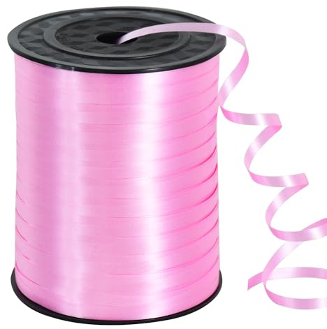 TONIFUL 500 Yards Light Pink Curling Ribbon Balloon String Gift Wrapping | Ribbon for Gift Wrapping Balloons Curling String for Bouquets Crafts Birthday Graduation Christmas New Year Decorations