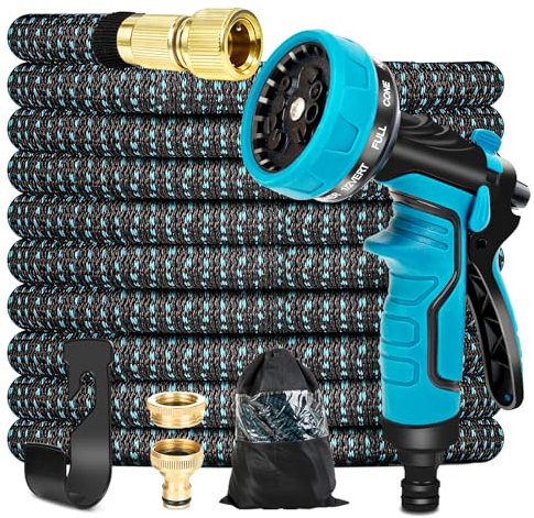 Hose Pipe, Garden Hose Leak-Proof with 8-Function Sprayer, 125FT Hose for Garden, No-Kink Flexible Water Hosepipe with Solid Brass Fittings for Watering Cleaning