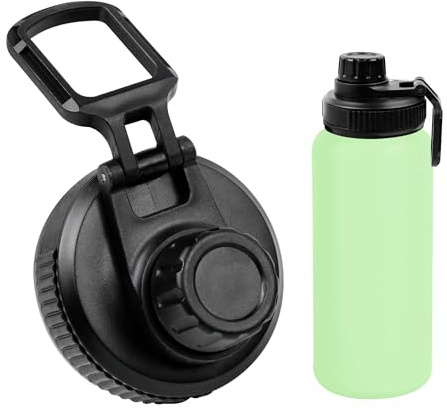 momgyaamz Tapa De Paja Para Botellas, Tapas Deportivas Con Gancho, Tapa De Paja De Repuesto Superior Para Botella De Boca Ancha, Accesorios Para Botellas De Agua, Od 68mm, Id 63mm, Negro, 1 Ud.