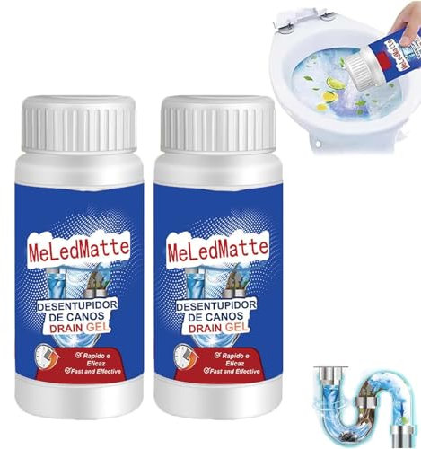 WC-Entstopfungs-Deodorierer, leistungsstarkes Rohrbaggermittel, Rohrleitungs-Baggermittel, Toilettenschüssel Verstopfungsentferner, Allzweck-Abflussreiniger für Küchen-Toilette (2 Stück)