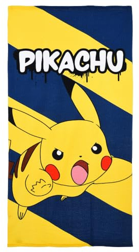 CARTOON Serviette de plage Pikachu Pokemon microfibre polyester serviette pour enfants 240 gsm taille 70 x 140 cm plage piscine