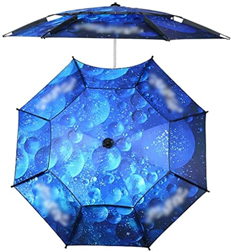Sombrilla Exterior Paraguas Impermeable Oxford Engrosado, Paraguas de Pesca con Protección Solar de Inclinación Universal de 360°, Fácil de Instalar (Color : Blue, Size : 2.4m)