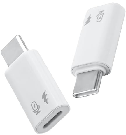 BTFO 2pzs Adaptador Hembra a USB-C Macho, Micrófono Tarjeta Sonido OTG Adaptador Carga Compatible con iPhone 17 16 15 14 iPad No para Reproducción Música Llamadas Controles In-Línea