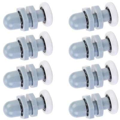 Confezione da 8 robuste ruote per porta del bagno in plastica da 20 mm come accessorio di ricambio per cabine doccia scorrevoli rotonde