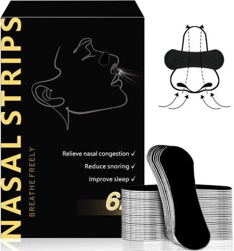 Nose Strips, Nasal Strips for Sleeping - Anti Snoring Nose Strips for Breathing for Sleeping Stop Snoring Aids for Exercise Nose Breathing Strips, Improve Sleep Quality, 60 Count (Pack of 1)