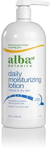 Alba Botanica Daily Moisturizing Body Lotion, Normal to Dry Skin, with Vitamin E and Shea Butter, 32 Oz (Packaging May Vary)