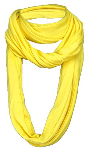 TigerTie Loop Schal in gelb zitronengelb einfarbig Uni - Gr. 180 x 40 cm - Rundschal