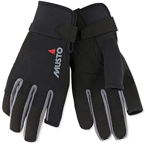 Musto 2018 Essential Segelhandschuhe Sailing Long Finger Gloves Black AUGL002 Size - - Large
