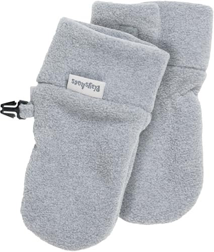 Playshoes Unisex Fleece Fäustlinge, Baby Grau, 6-12 M